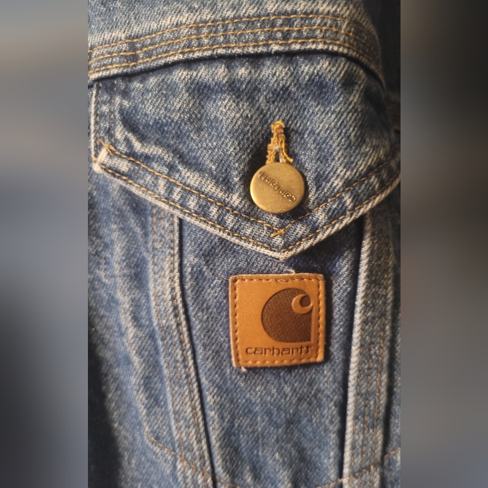 Carhartt Blanket Lined Trucker Denim Jean Work Jacket 4XL Streetwear Vintage Y2k - Picture 5 of 6